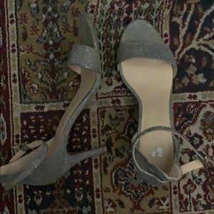 BP Nordstrom Luminate silver metallic heels